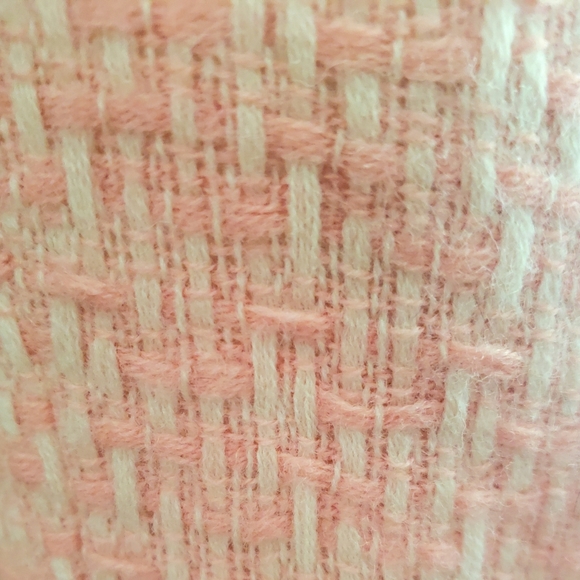 Vintage 50s Pink Woven Button Up Crop Top - Picture 5 of 6